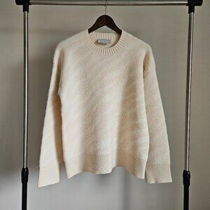 Everlane Wool Alpaca Jacquard Crewneck Sweater - Size S, Cream